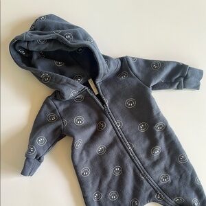 Rylee + Cru Charcoal Smiley Face One Piece